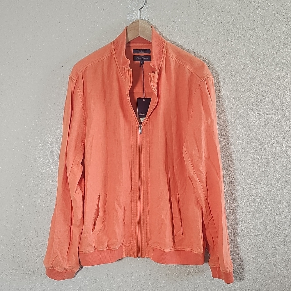 Alan Flusser Orange Bomber Jacket.